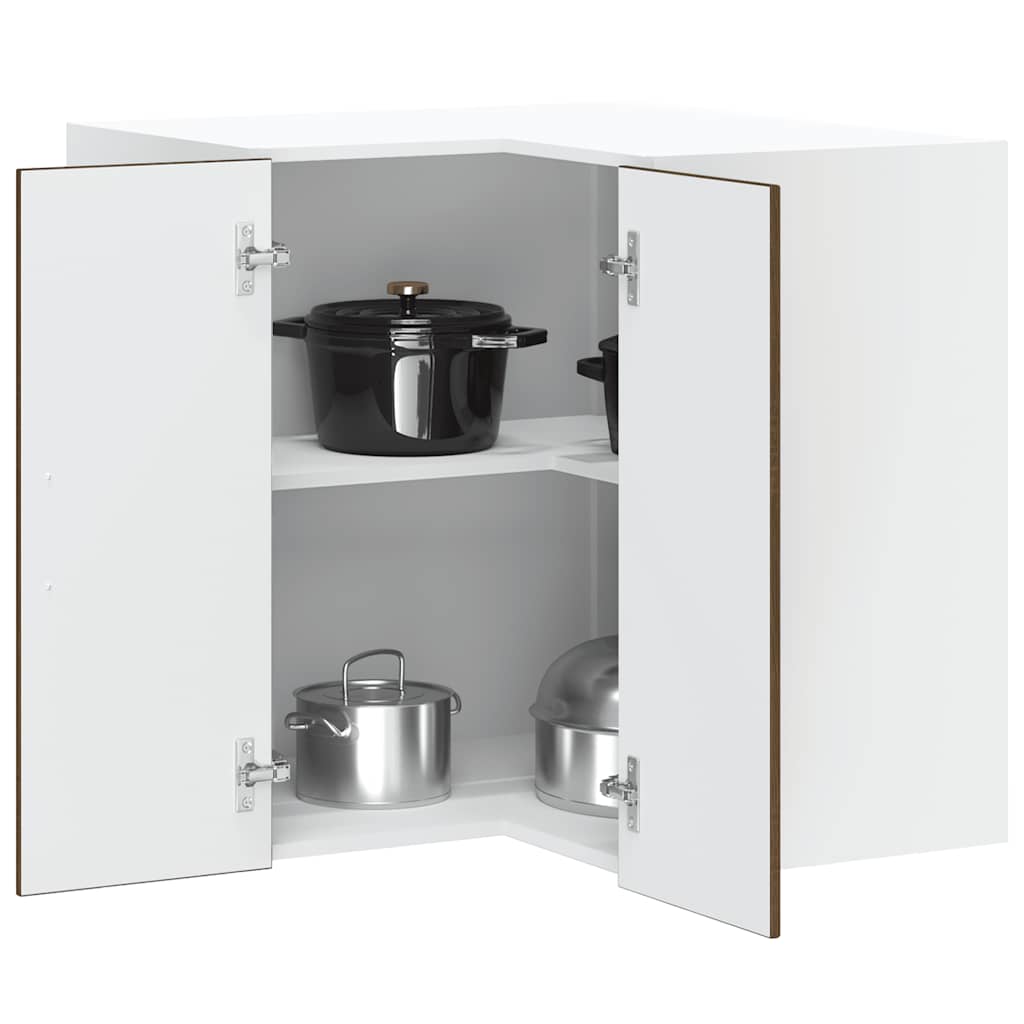 Küchen-Eckhängeschrank Lucca Braun Eichen-Optik Holzwerkstoff