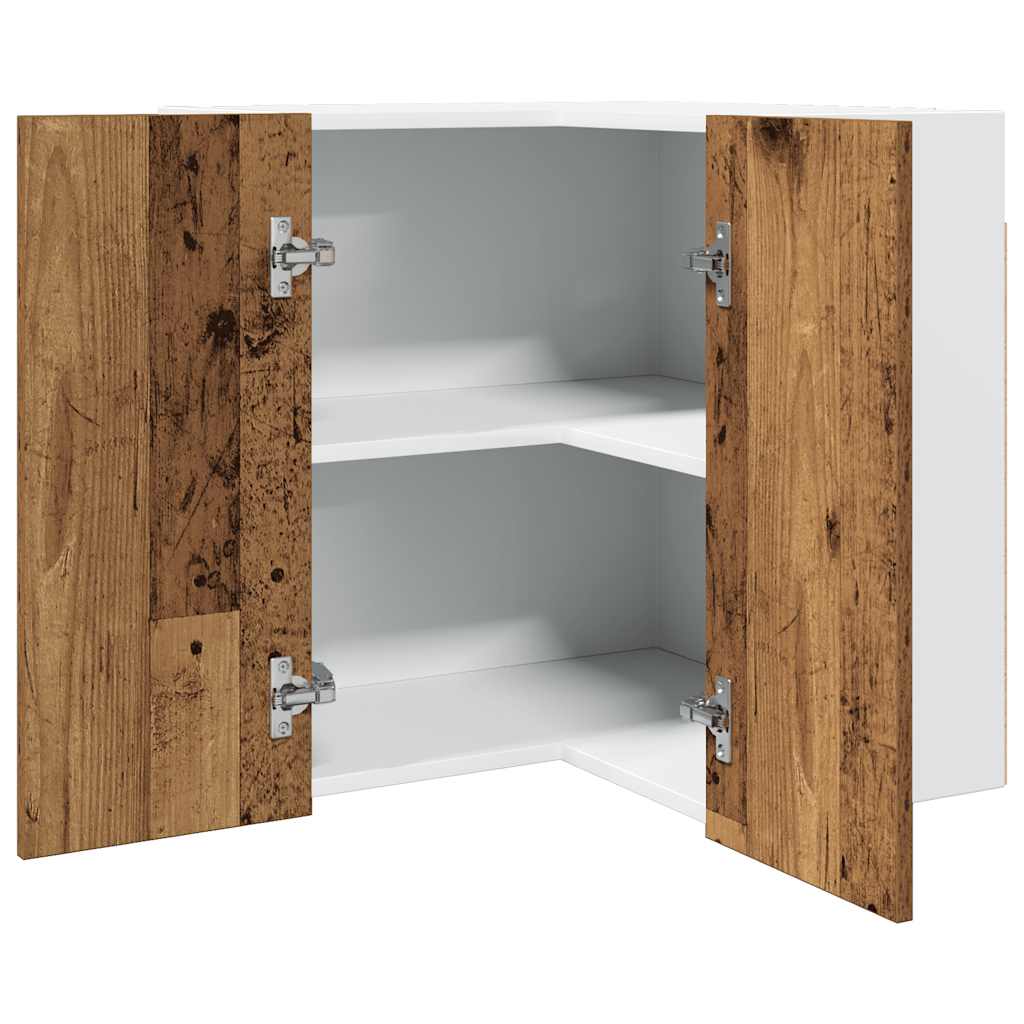 Corner wall cabinet Lyon reclaimed wood look 57x57x60 cm wood-based material