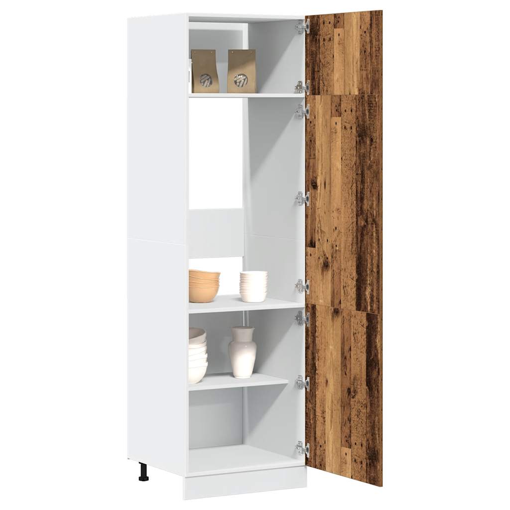 Refrigerator conversion cabinet Lyon old wood look 60x57x207 cm wood material