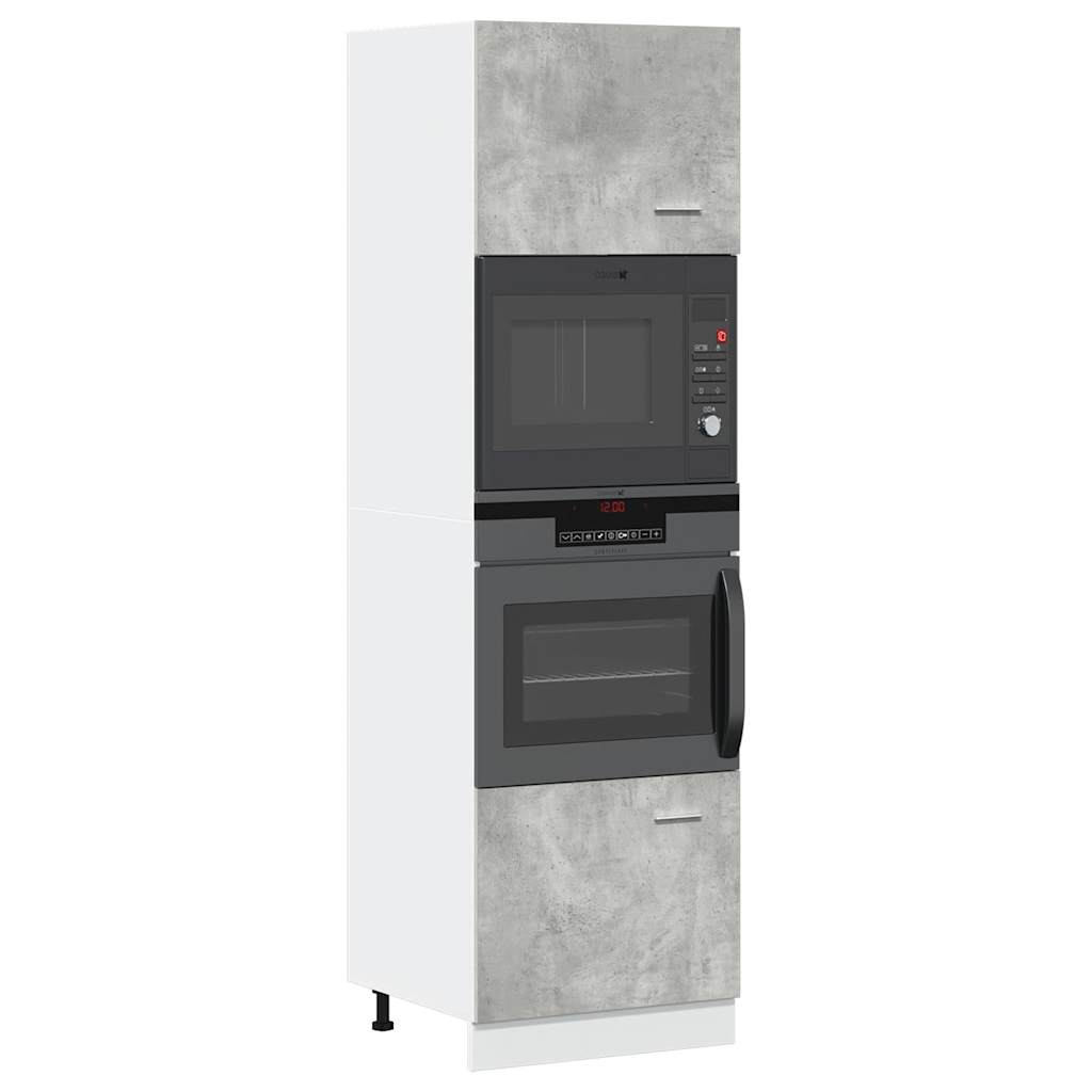 Microwave cabinet Lyon concrete grey 60x57x207 cm wood material