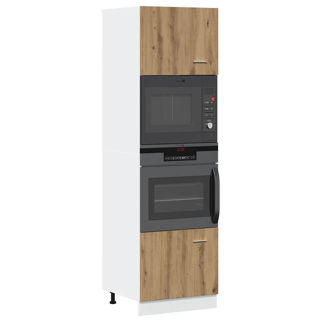 Microwave cabinet Lyon Artisan oak 60x57x207 cm wood material
