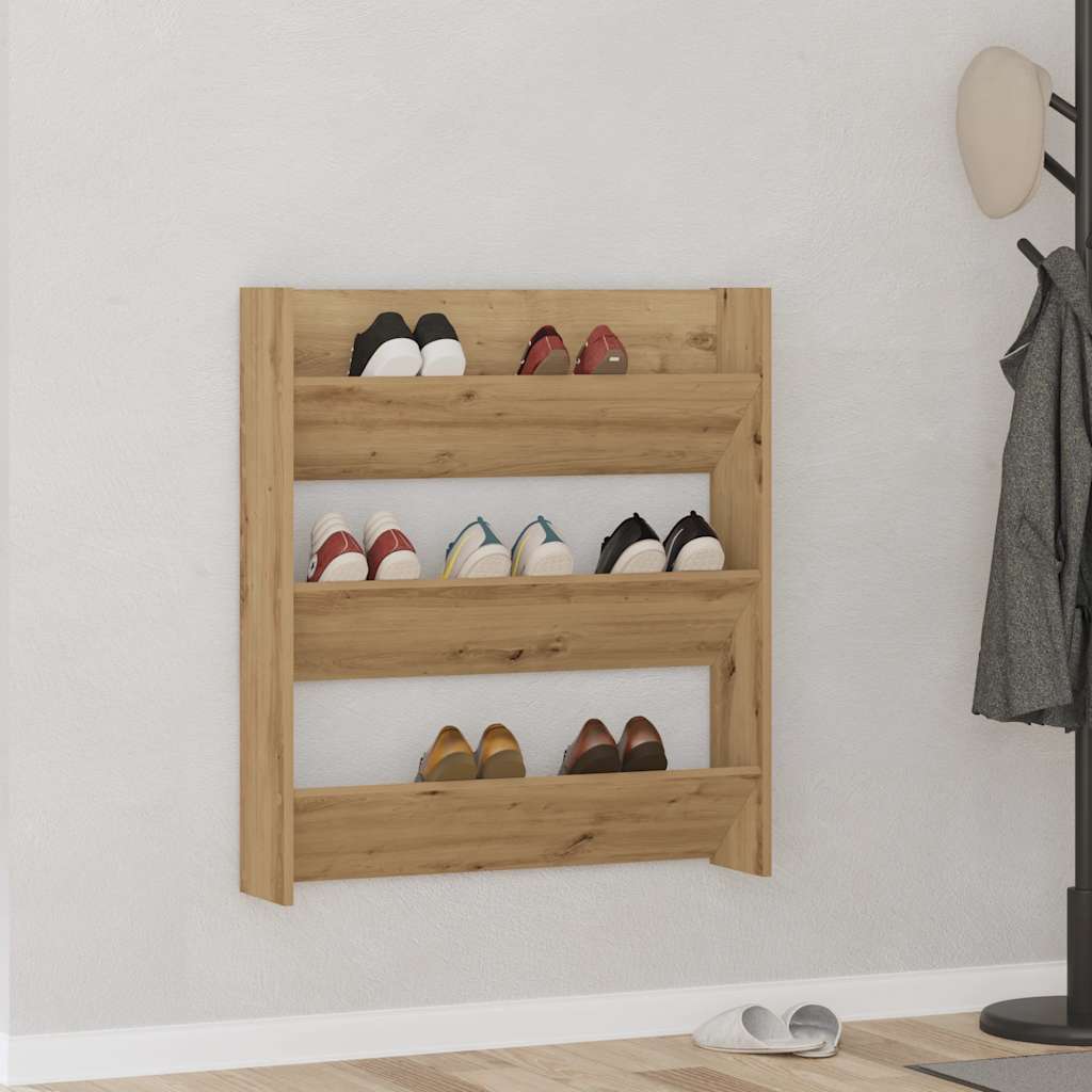 Wand-Schuhregal Artisan-Eiche 80x18x90 cm Holzwerkstoff