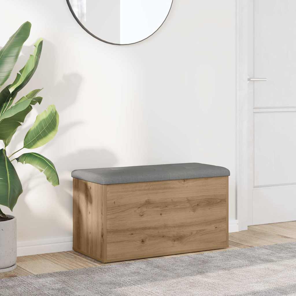 Sitzbank mit Stauraum Artisan-Eiche 82x42x45 cm Holzwerkstoff