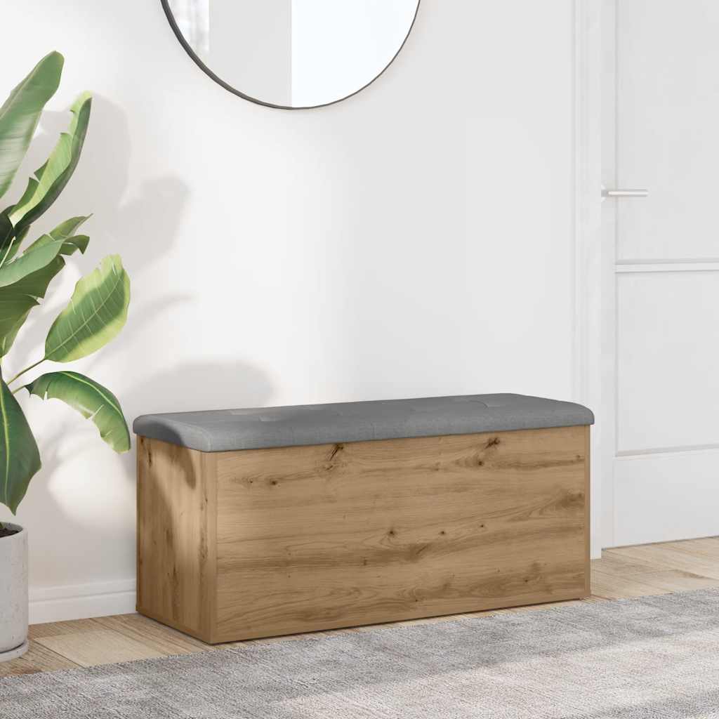 Sitzbank mit Stauraum Artisan-Eiche 102x42x45 cm Holzwerkstoff