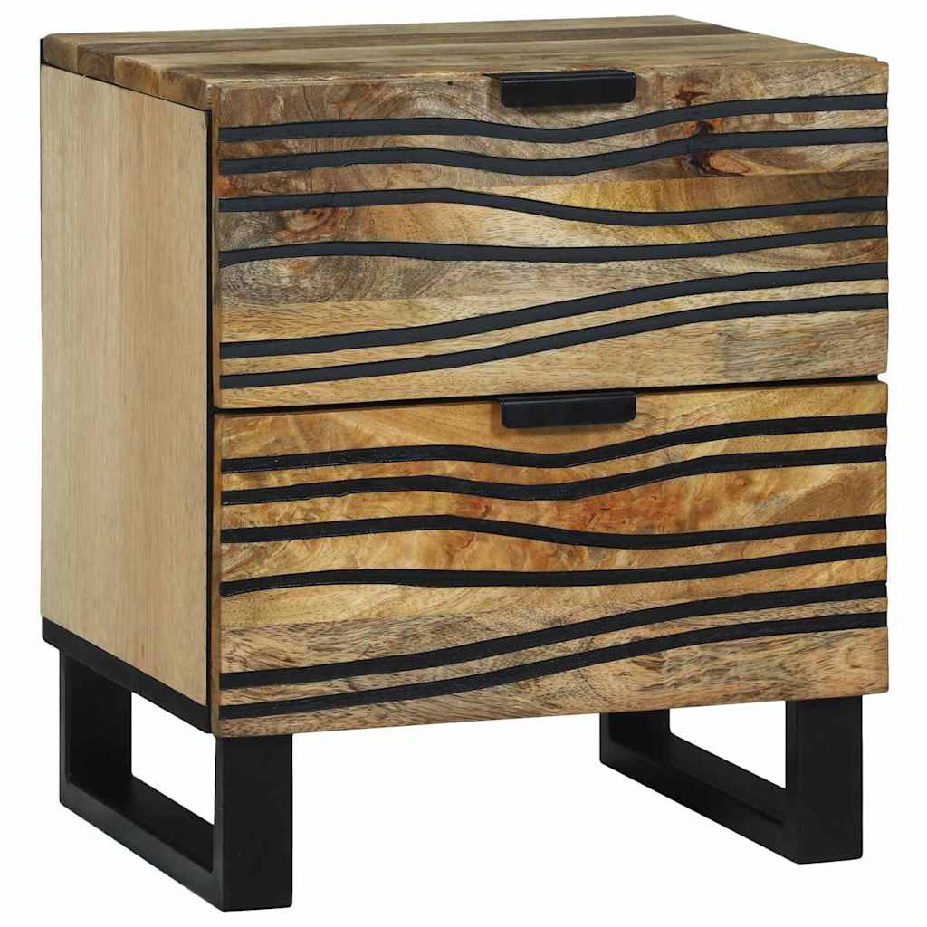Nachttisch 2 pcs Braun 40 x 33 x 46 cm massives Mangoholz