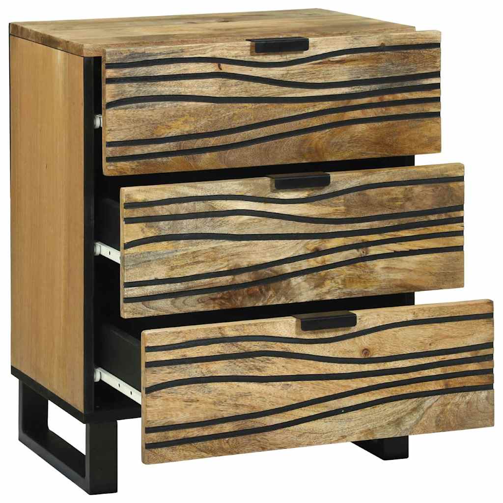 Nachttisch Braun 50 x 33 x 60 cm massives Mangoholz