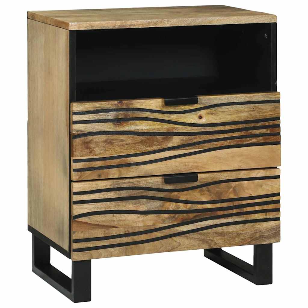 Nachttisch Braun 50 x 33 x 60 cm massives Mangoholz