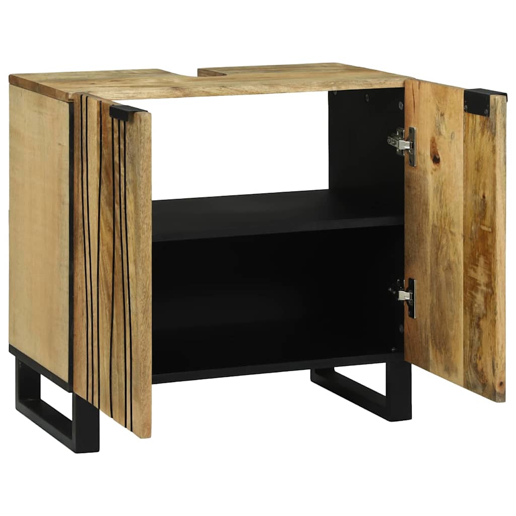 Waschbeckenschrank mit Regal Braun, Schwarz 62 x 33 x 58 cm