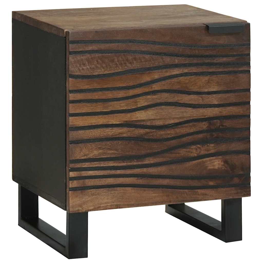 Nachttisch 2 pcs Walnuss 40 x 33 x 46 cm massives Mangoholz
