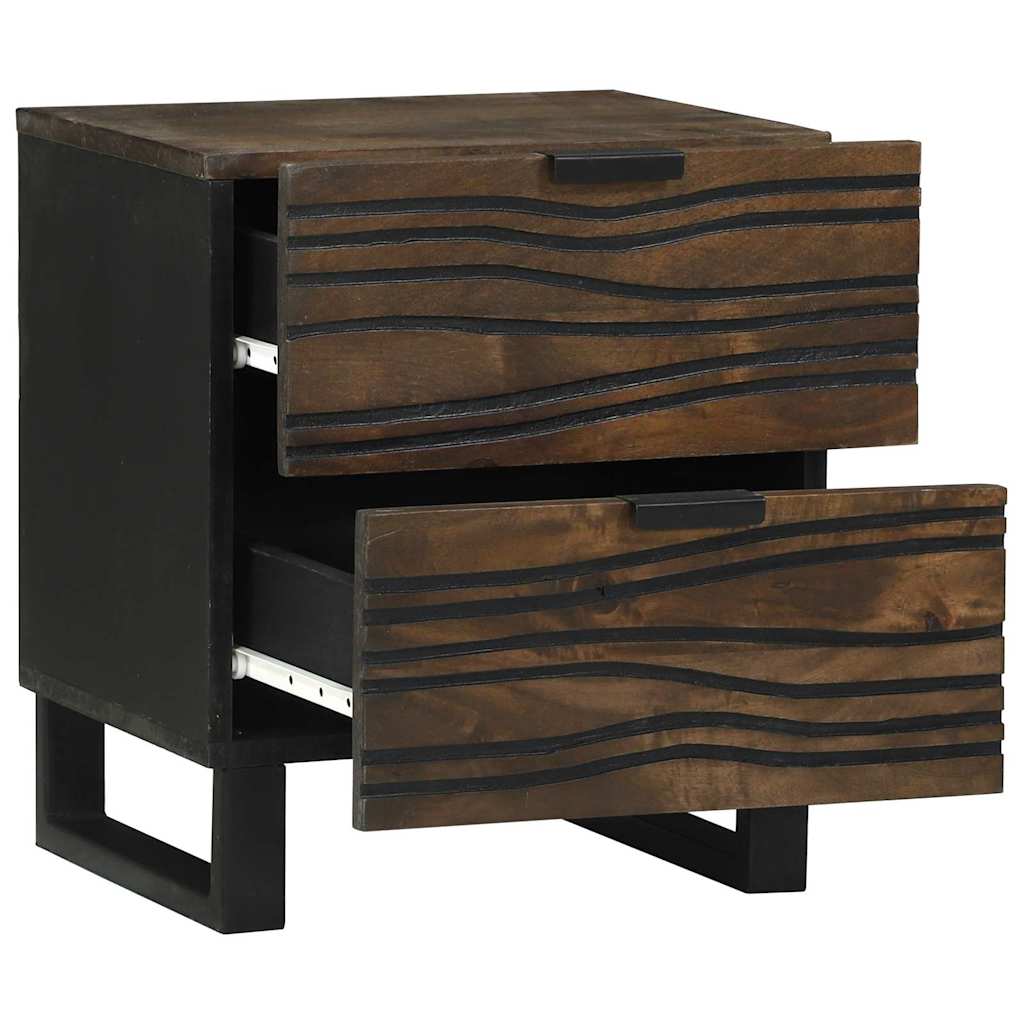 Nachttisch Walnuss 40 x 33 x 46 cm massives Mangoholz