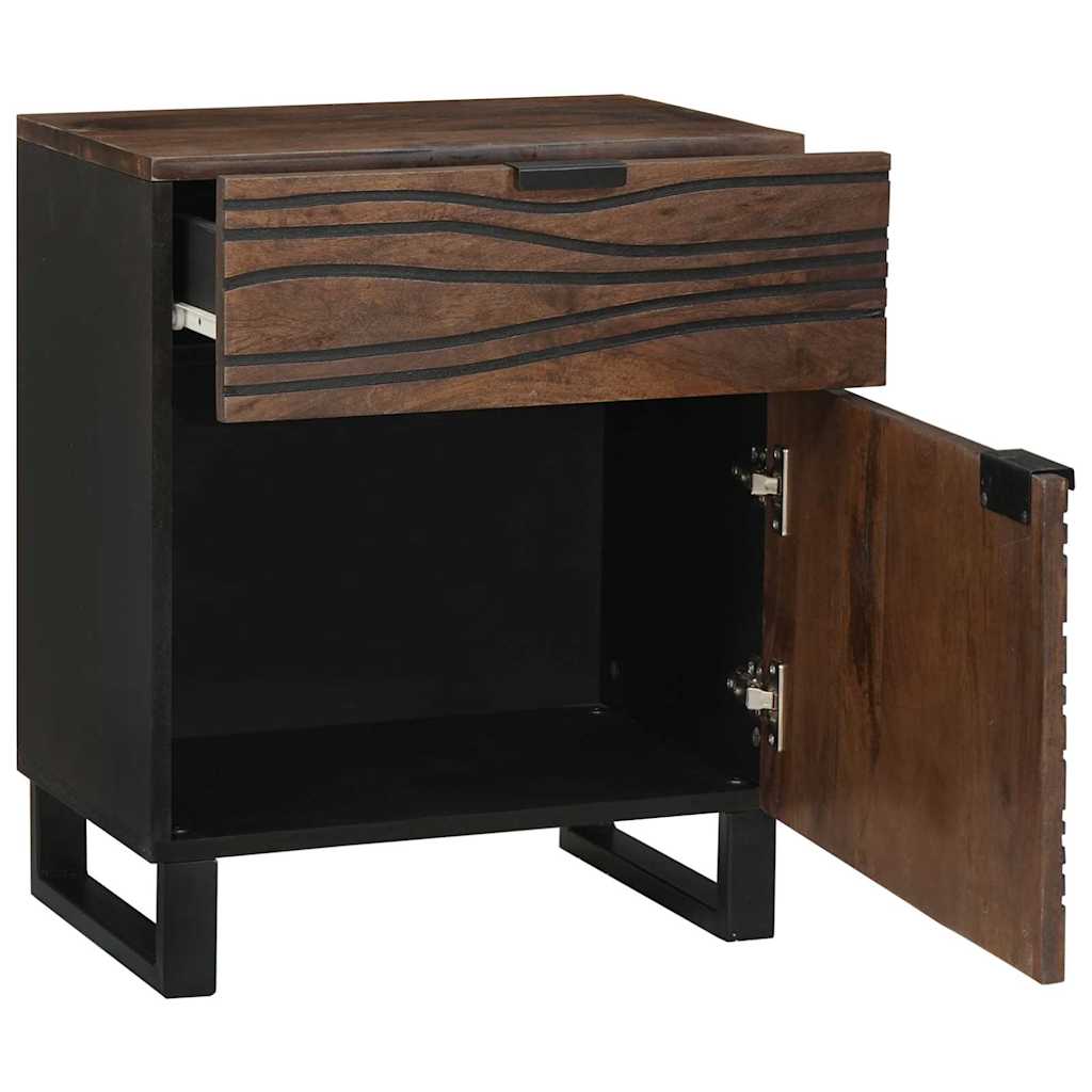 Nachttisch Walnuss 50 x 33 x 60 cm massives Mangoholz