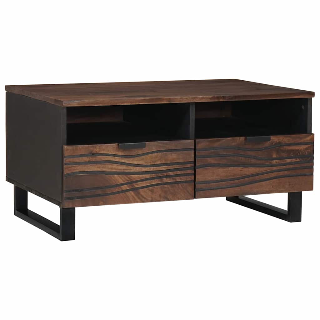 Couchtisch with Drawer Braun und Schwarz 80 x 54 x 40 cm