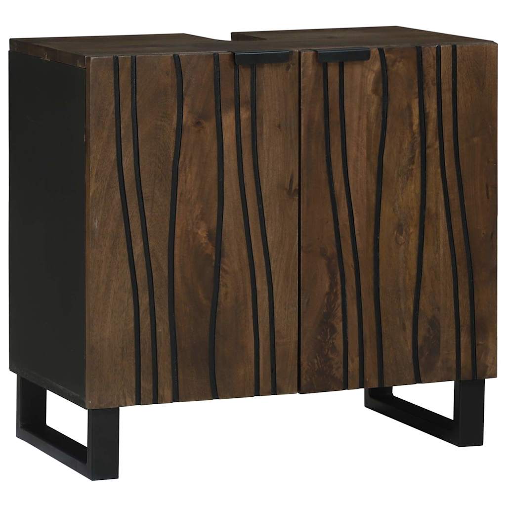 Waschbeckenschrank mit Regal Braun, Schwarz 62 x 33 x 58 cm