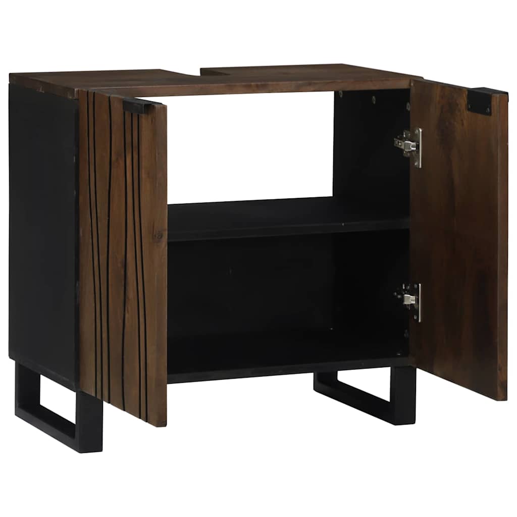 Waschbeckenschrank mit Regal Braun, Schwarz 62 x 33 x 58 cm