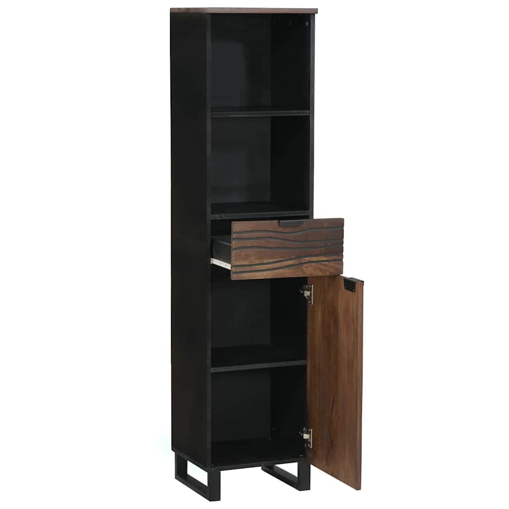 Badezimmer Schrank Braun 38 x 33 x 160 cm Massivholz Mango