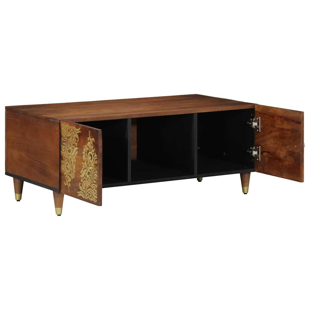 Couchtisch Honigbraun 100 x 54 x 40 cm massives Mangoholz