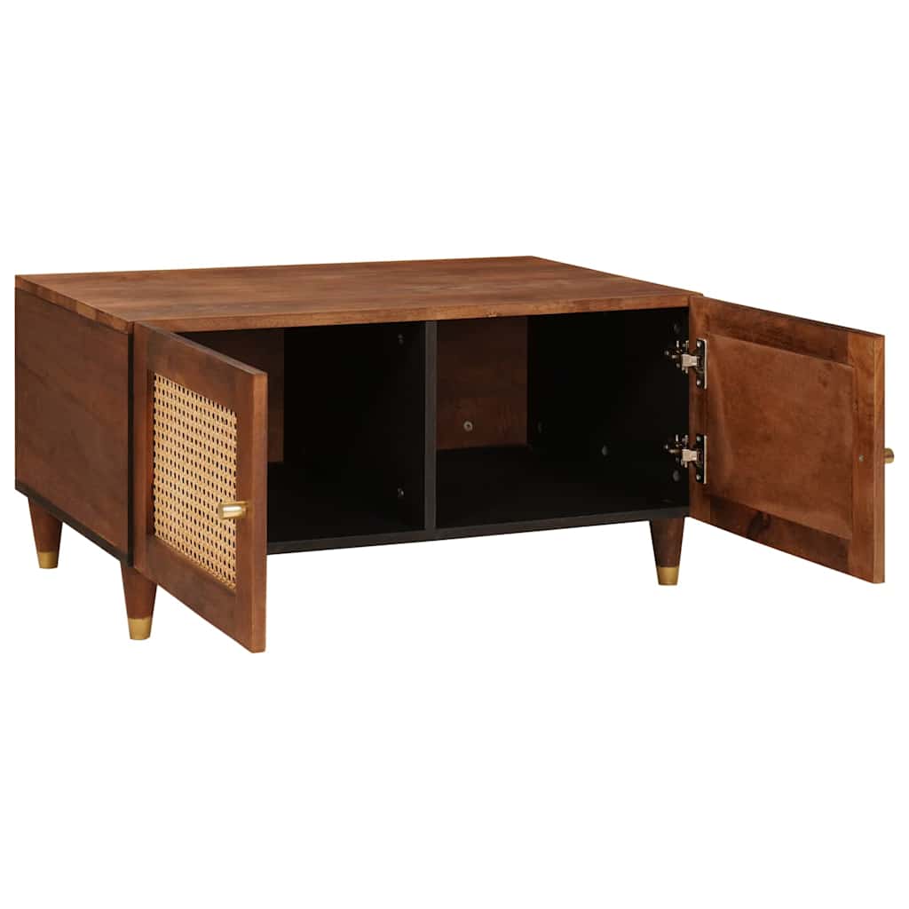Kaffee-Tische Braun 80 x 50 x 40 cm Rohr und massives Mangoholz