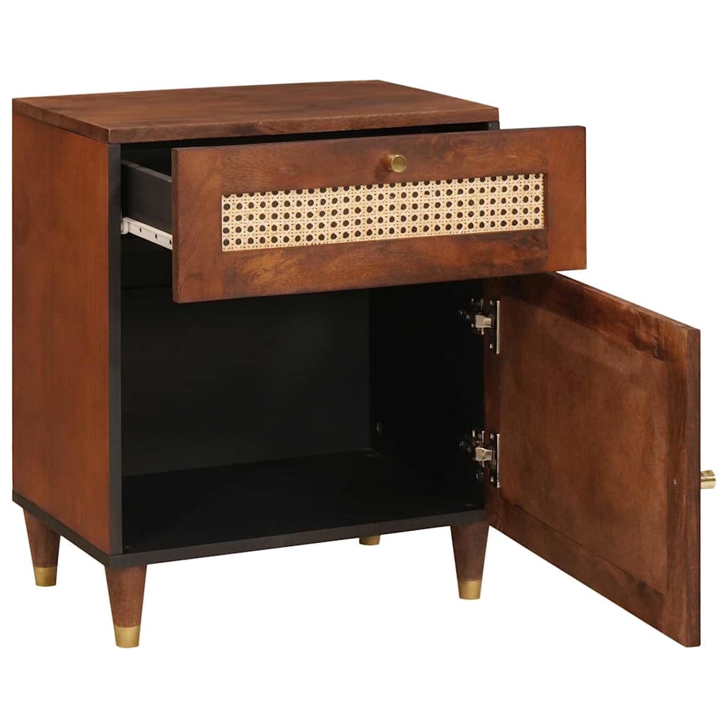 Nachttische Braun 50 x 33 x 60 cm Rohr und massives Mangoholz