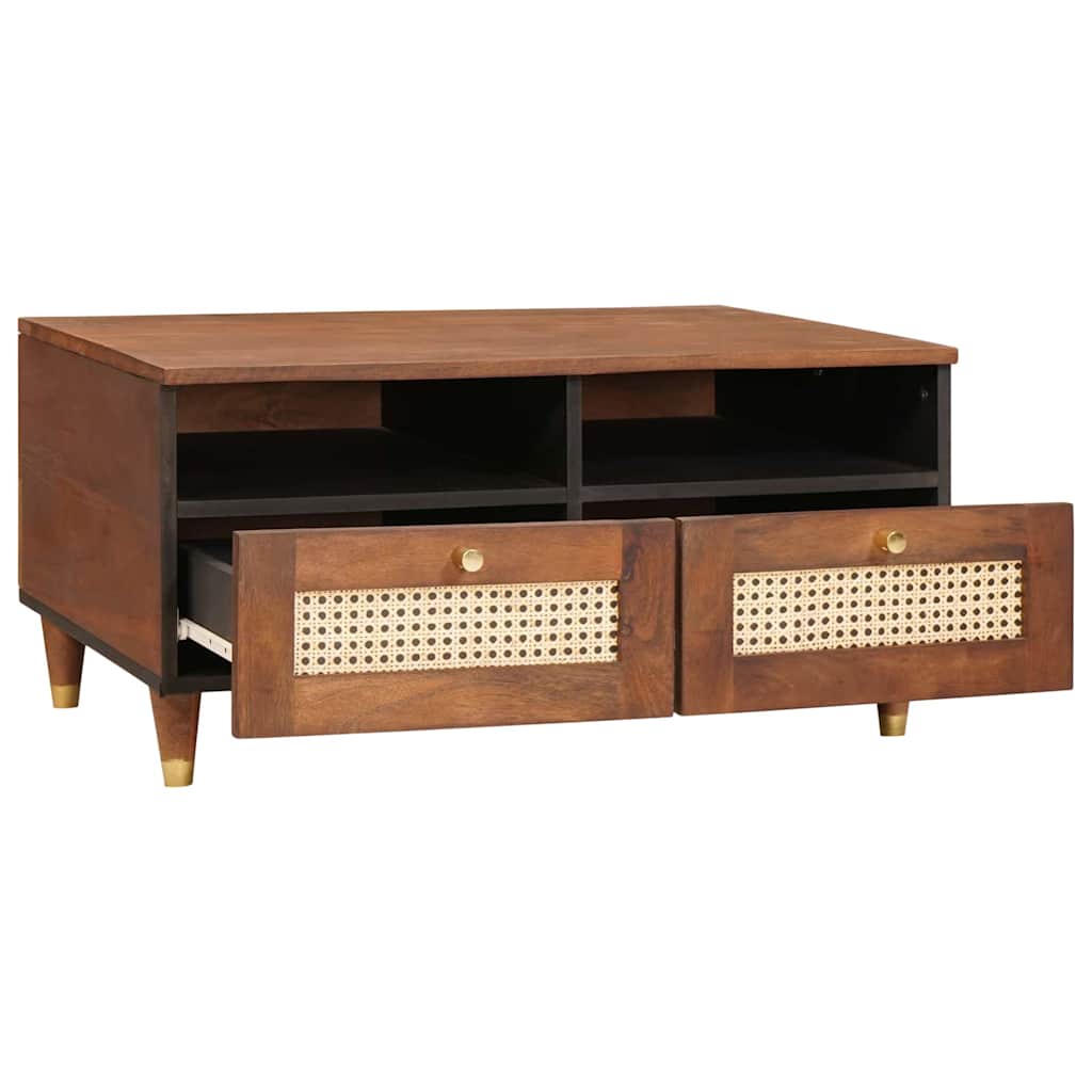 Kaffee-Tische Braun 80 x 54 x 40 cm Rohr und massives Mangoholz