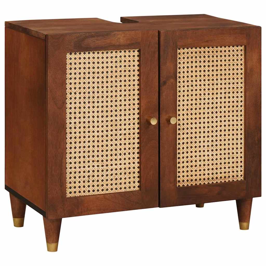 Spülenschrank mit Regal mit Speicher Braun 62 x 33 x 58 cm