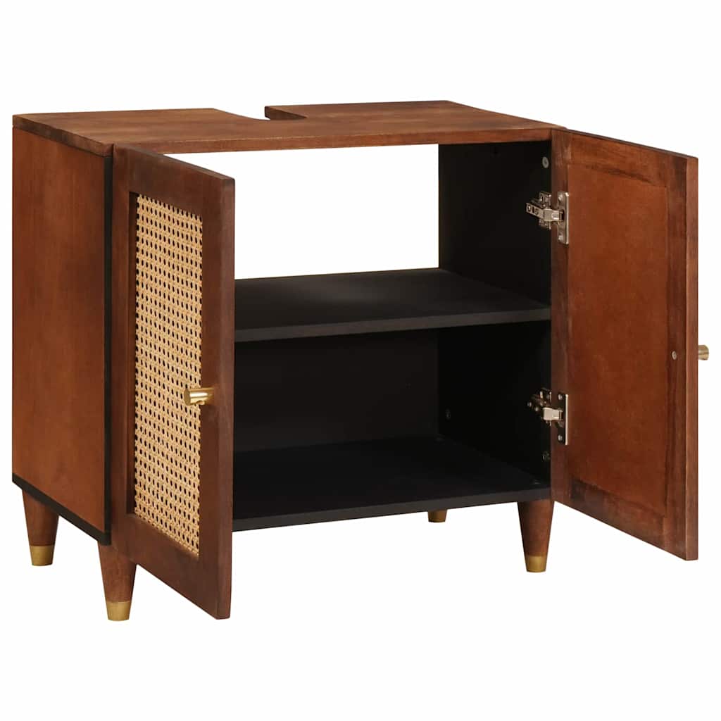 Spülenschrank mit Regal mit Speicher Braun 62 x 33 x 58 cm
