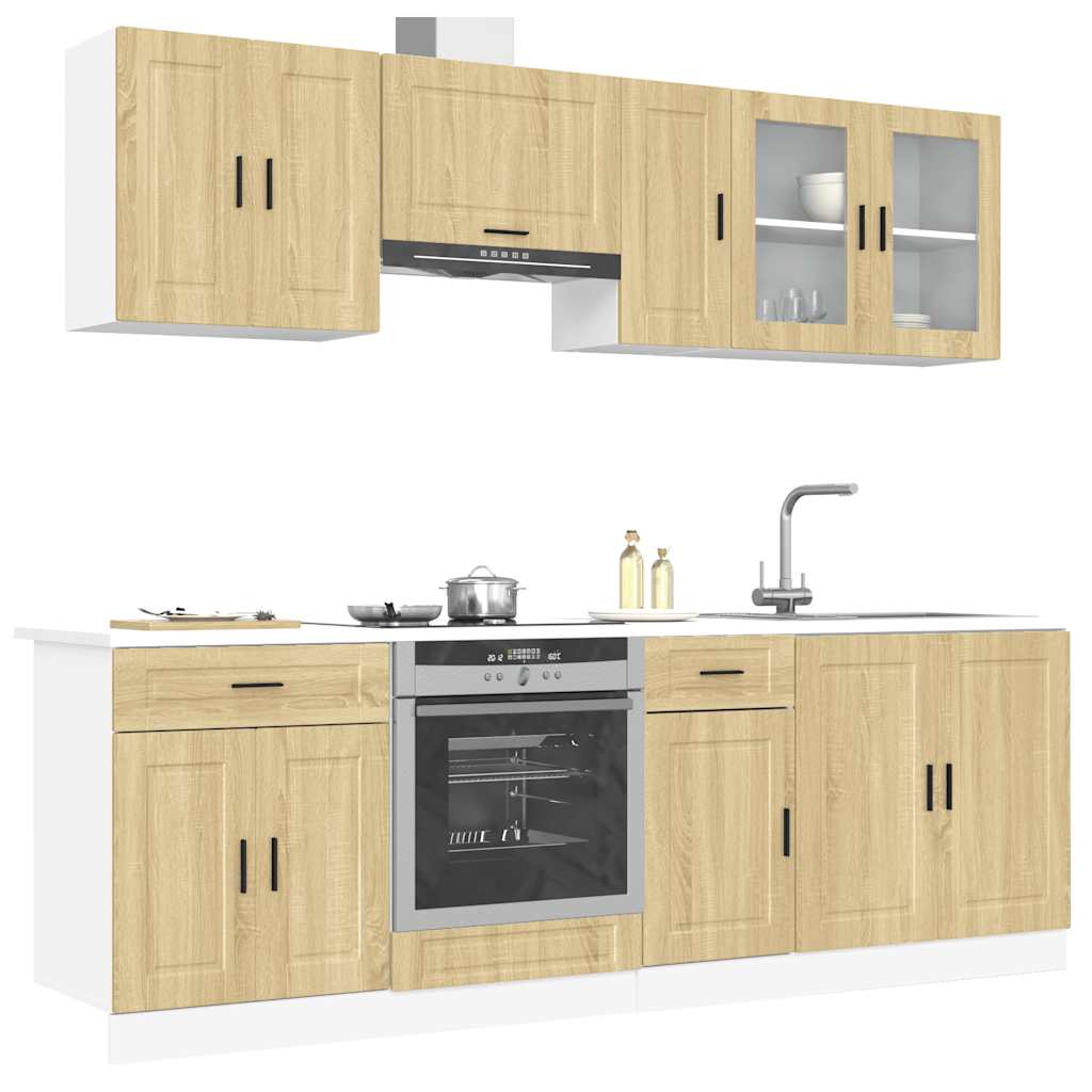 8-tlg. Küchenschrank-Set Porto Sonoma-Eiche Holzwerkstoff