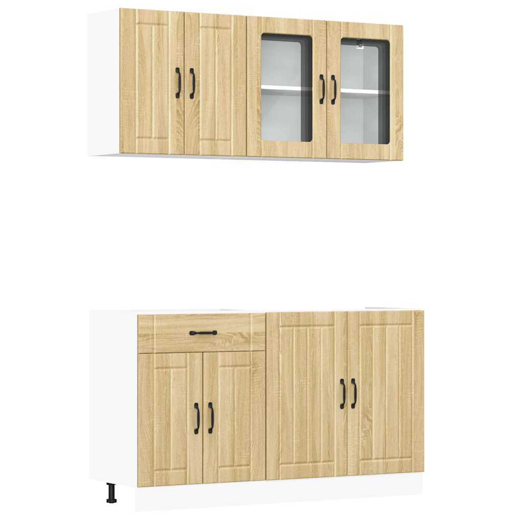 4-tlg. Küchenschrank-Set Lucca Sonoma-Eiche Holzwerkstoff