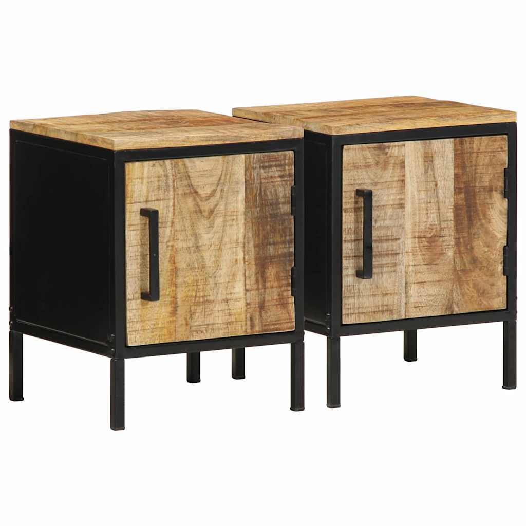 Nachttisch 2 pcs Braun und Schwarz 30 x 30 x 40 cm