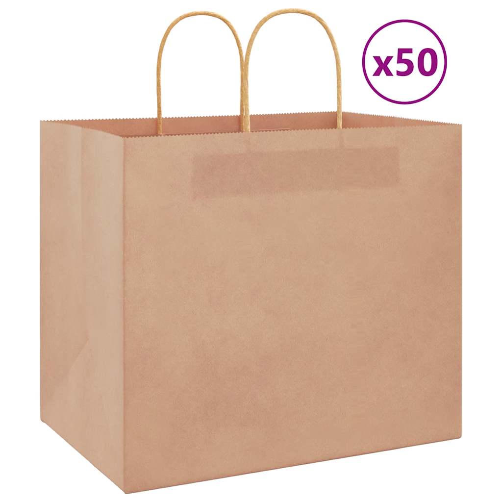 Papiertragetaschen 50 Stk. mit Henkeln Braun 32x22x28 cm