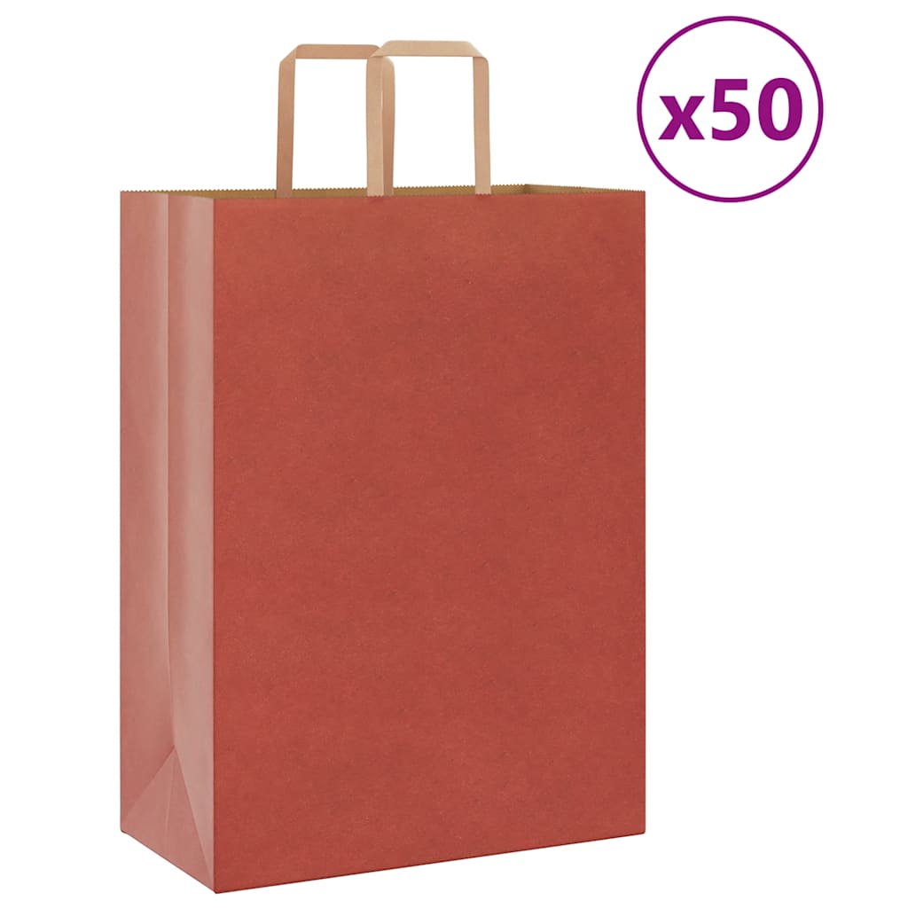 Papiertragetaschen 50 Stk. mit Henkeln Rot 32x17x44 cm