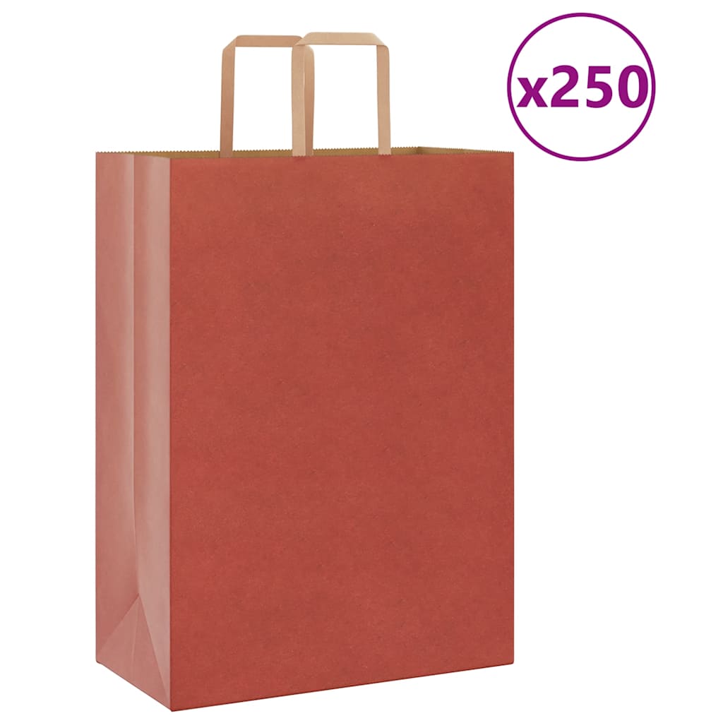 Papiertragetaschen 250 Stk. mit Henkeln Rot 32x17x44 cm