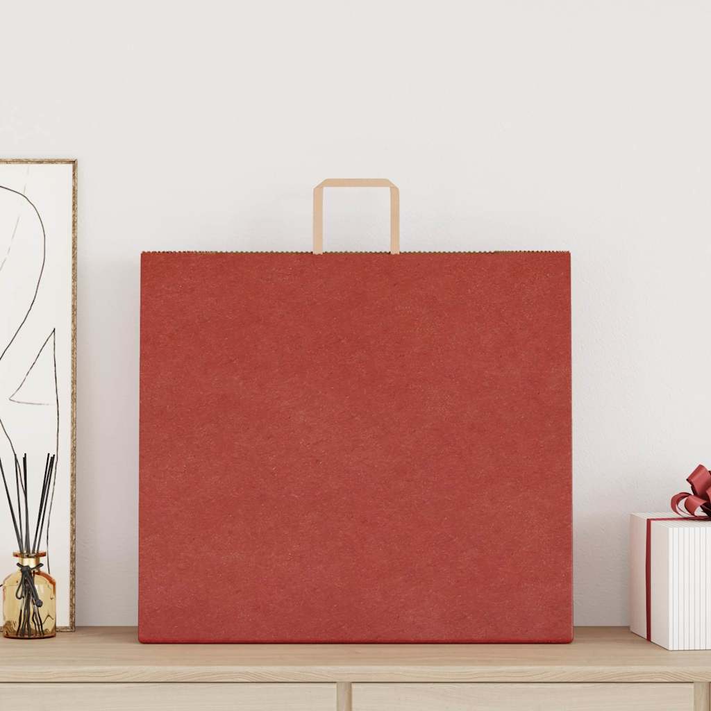 Papiertragetaschen 250 Stk. mit Henkeln Rot 54x15x49 cm