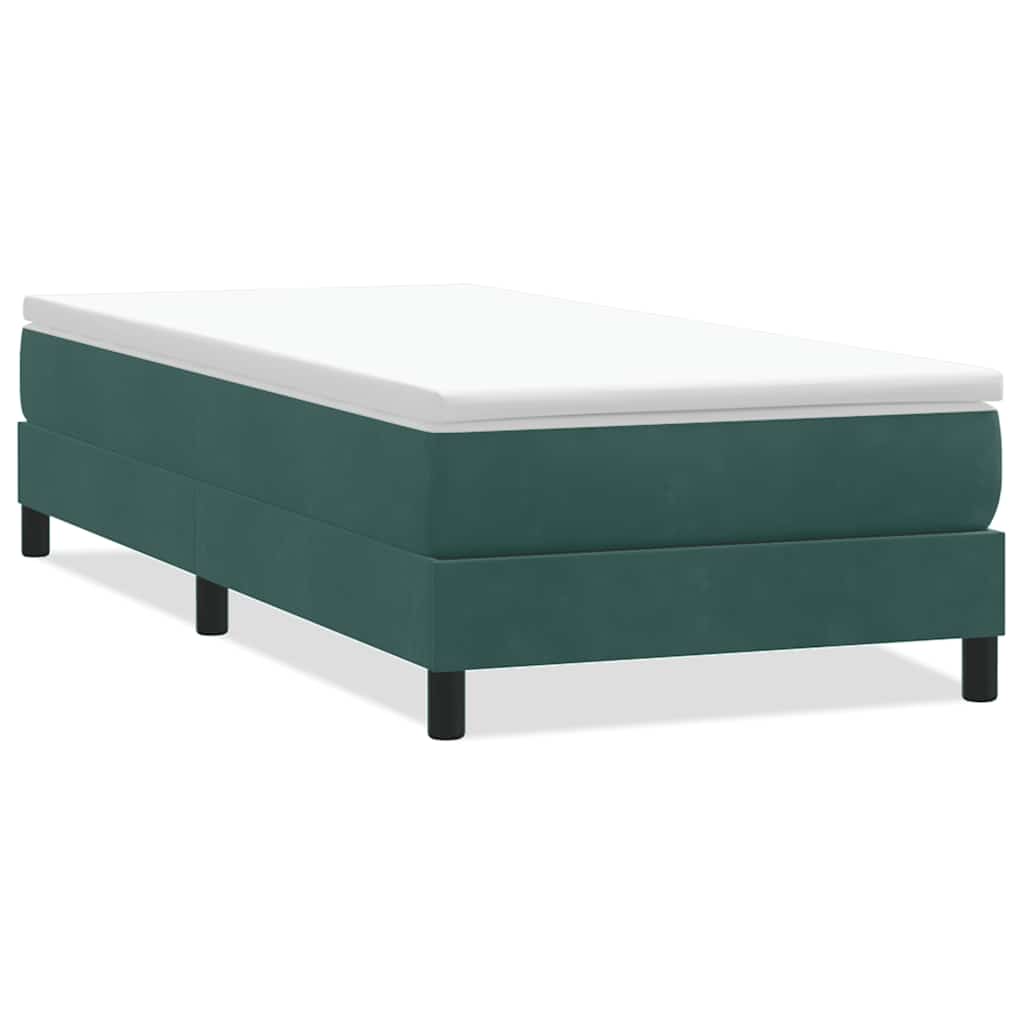 Boxspringbett ohne Matratze Dunkelgrün 100x210 cm Samt