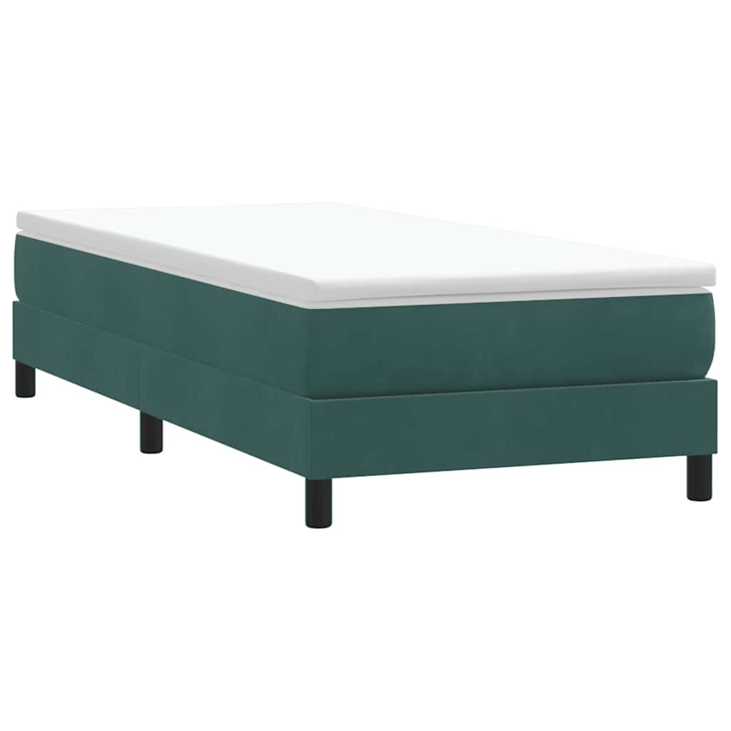 Boxspringbett ohne Matratze Dunkelgrün 100x210 cm Samt