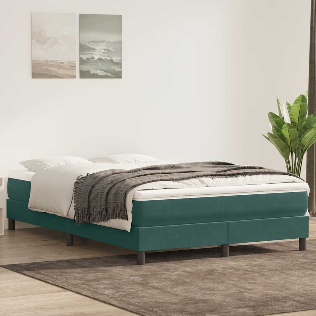 Boxspringbett ohne Matratze Dunkelgrün 140x220 cm Samt