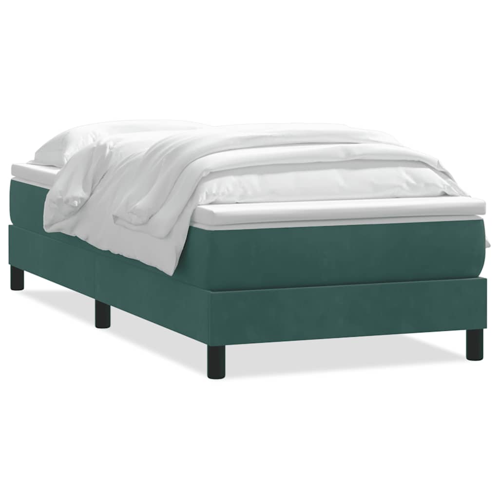 Boxspringbett mit Matratze Dunkelgrün 100x210 cm Samt