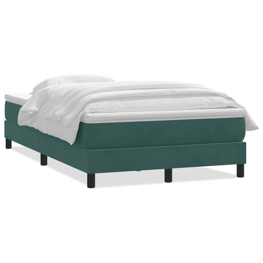 Boxspringbett mit Matratze Dunkelgrün 120x210 cm Samt