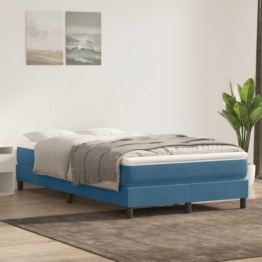 Boxspringbett mit Matratze Dunkelblau 120x210 cm Samt