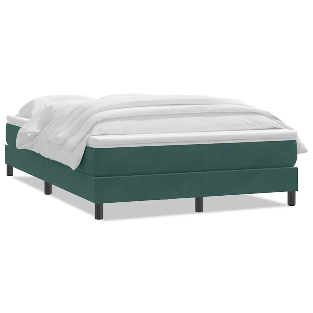 Boxspringbett mit Matratze Dunkelgrün 140x210 cm Samt