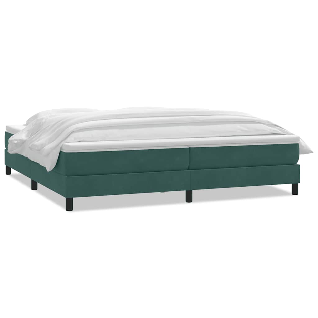 Boxspringbett mit Matratze Dunkelgrün 200x210 cm Samt