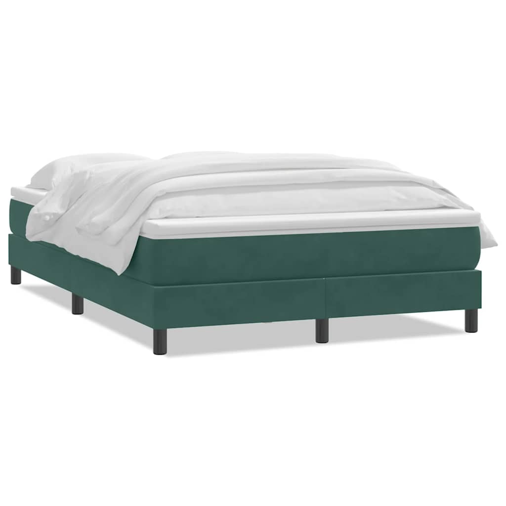 Boxspringbett mit Matratze Dunkelgrün 140x220 cm Samt