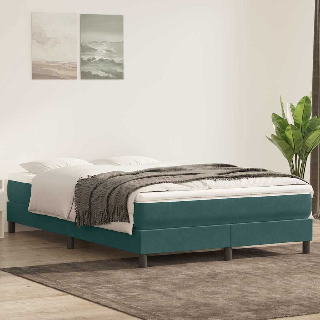 Boxspringbett mit Matratze Dunkelgrün 140x220 cm Samt