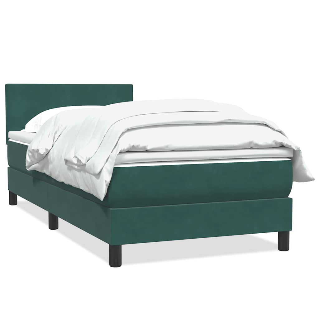 Boxspringbett mit Matratze Dunkelgrün 100x210 cm Samt
