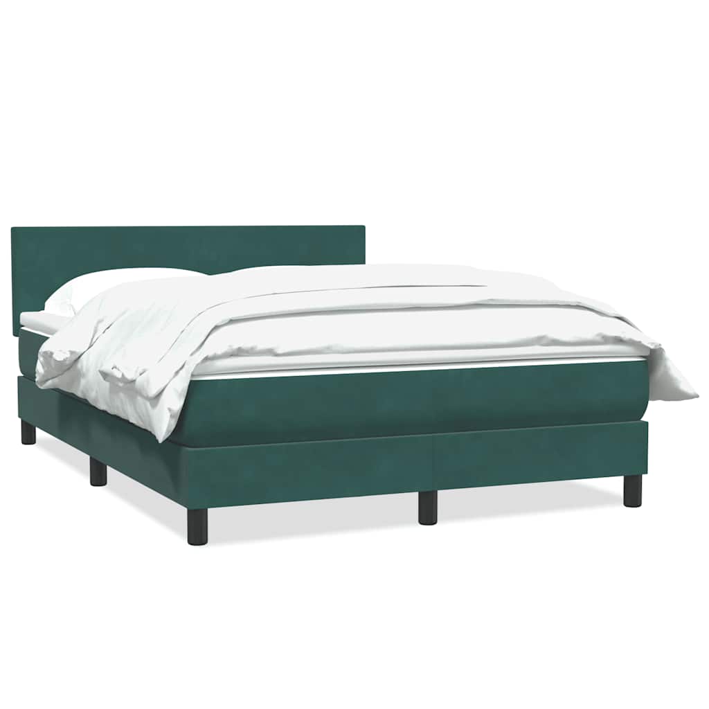 Boxspringbett mit Matratze Dunkelgrün 140x210 cm Samt