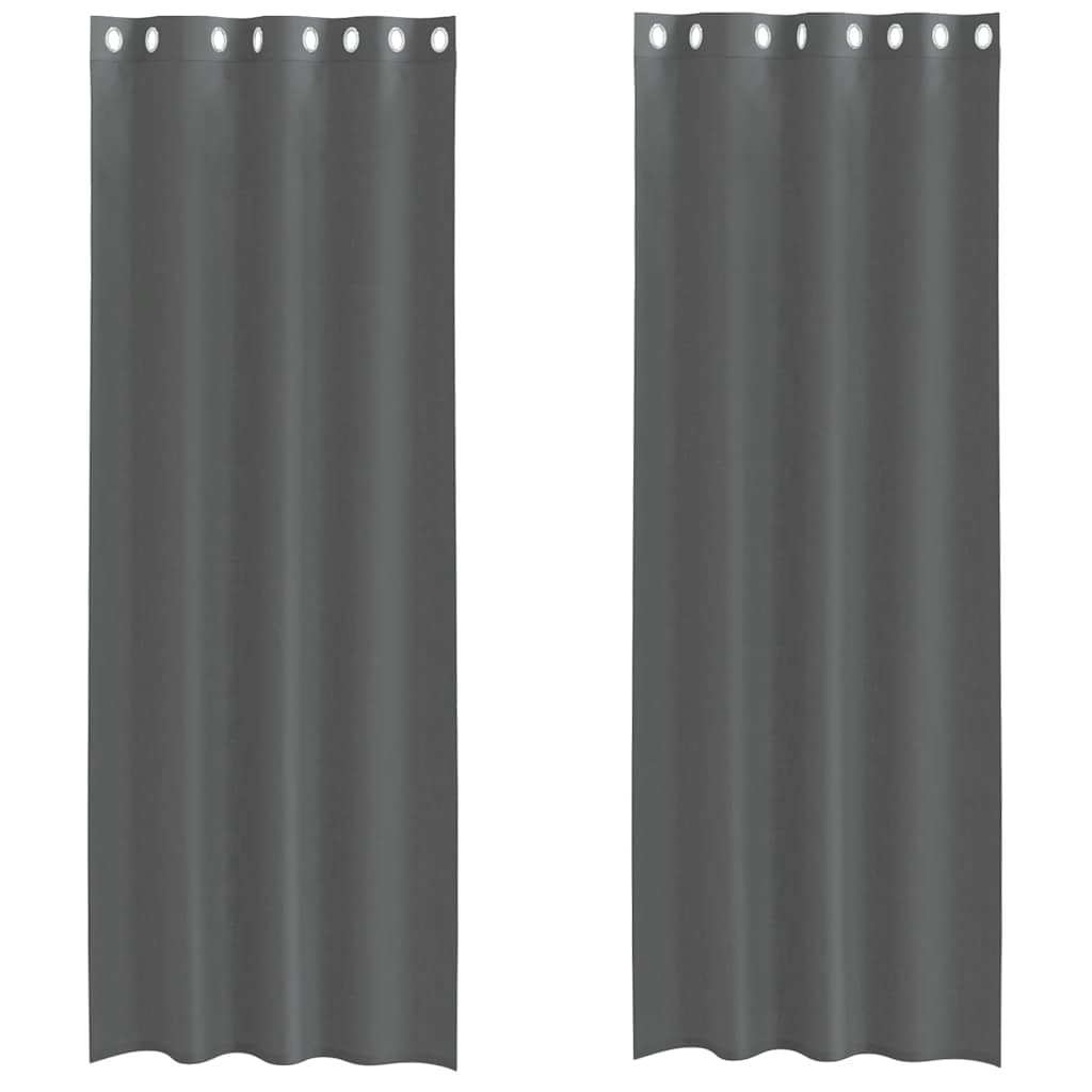 Voile Vorhänge mit Ösen 2 Stk. Dunkelgrau 140x260 cm