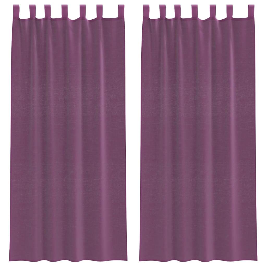 Voile Vorhänge mit Schlaufen 2 Stk. Violett 140x225 cm