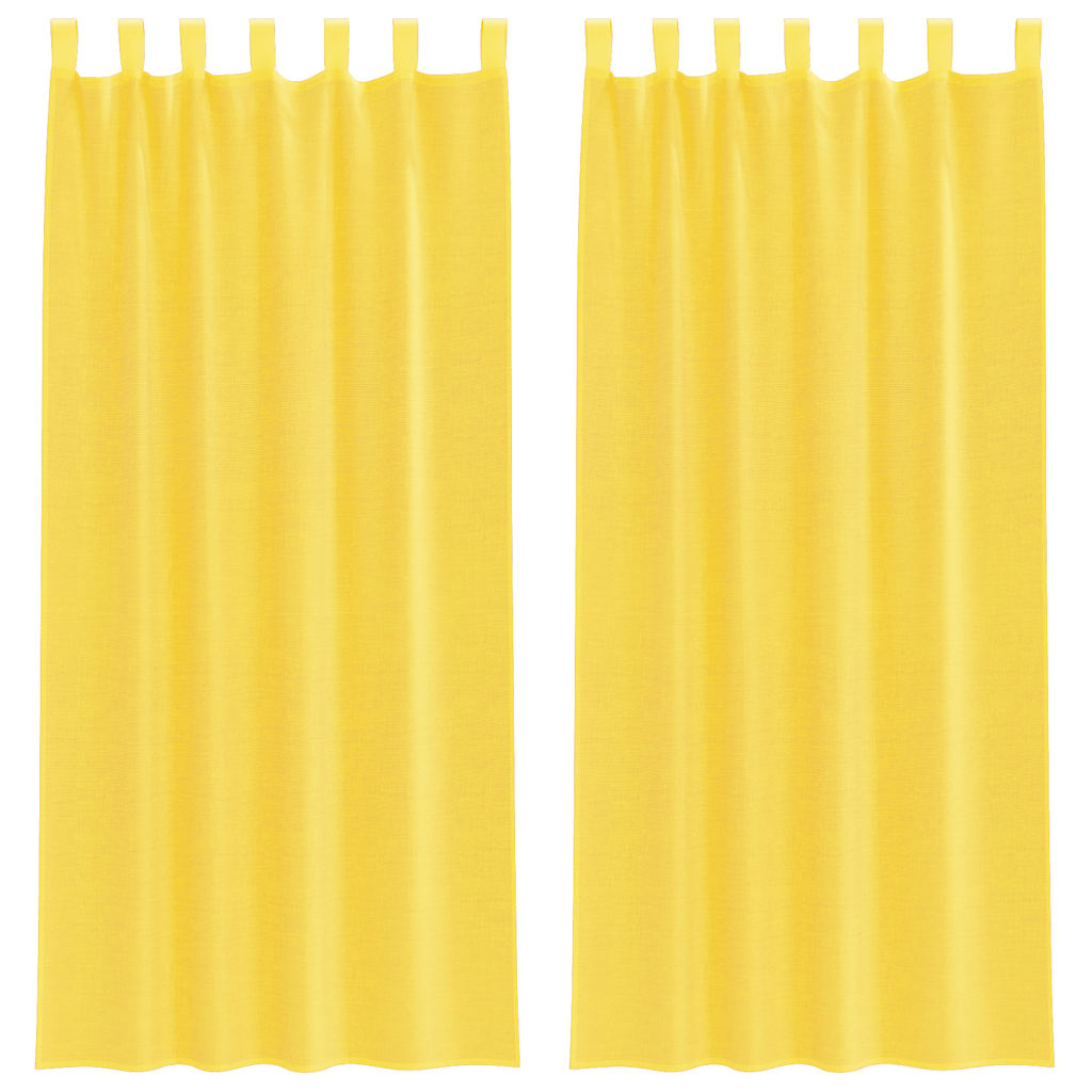 Voile Vorhänge mit Schlaufen 2 Stk. Gelb 140x245 cm