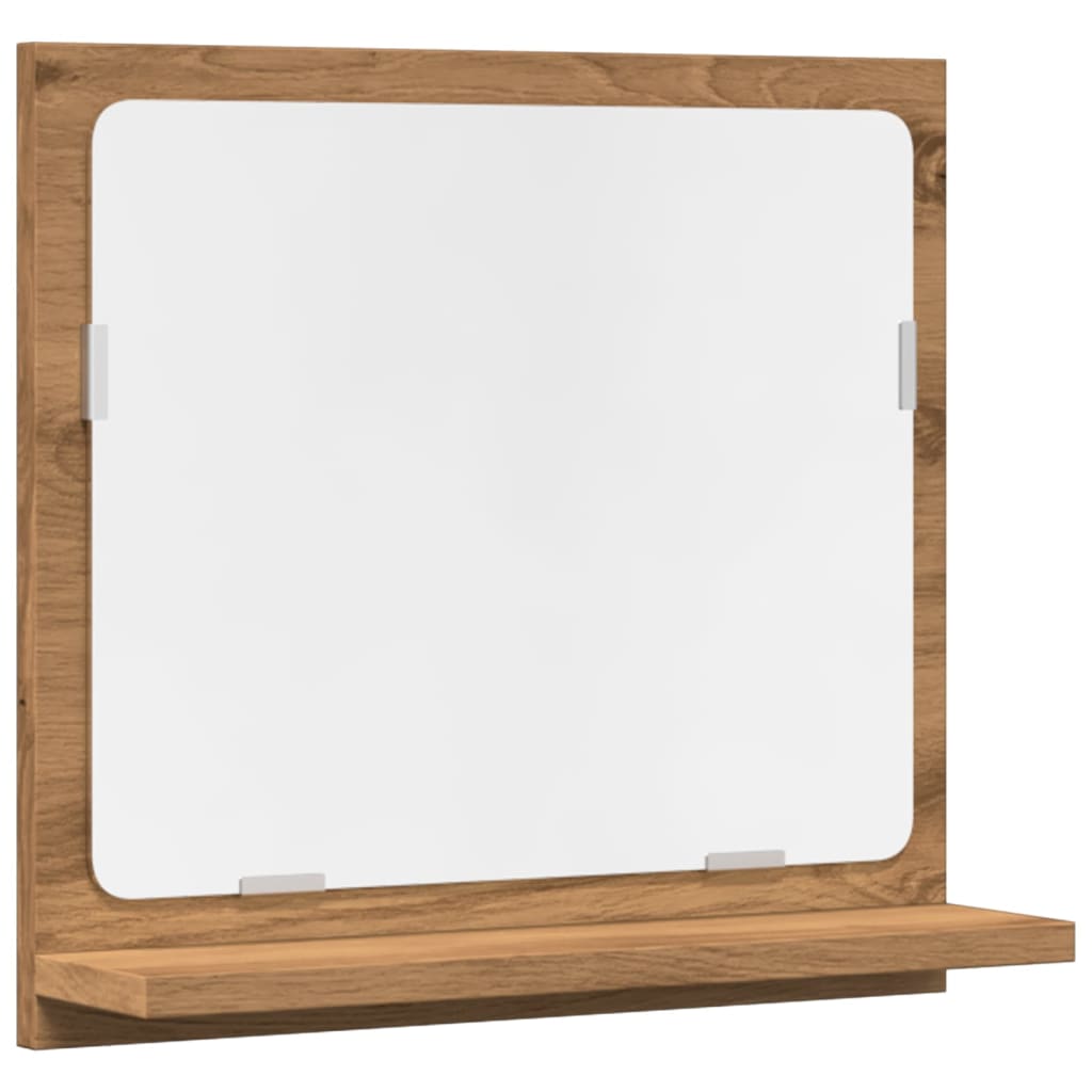 Badspiegel mit Ablage Artisan-Eiche 40x11x37 cm Holzwerkstoff