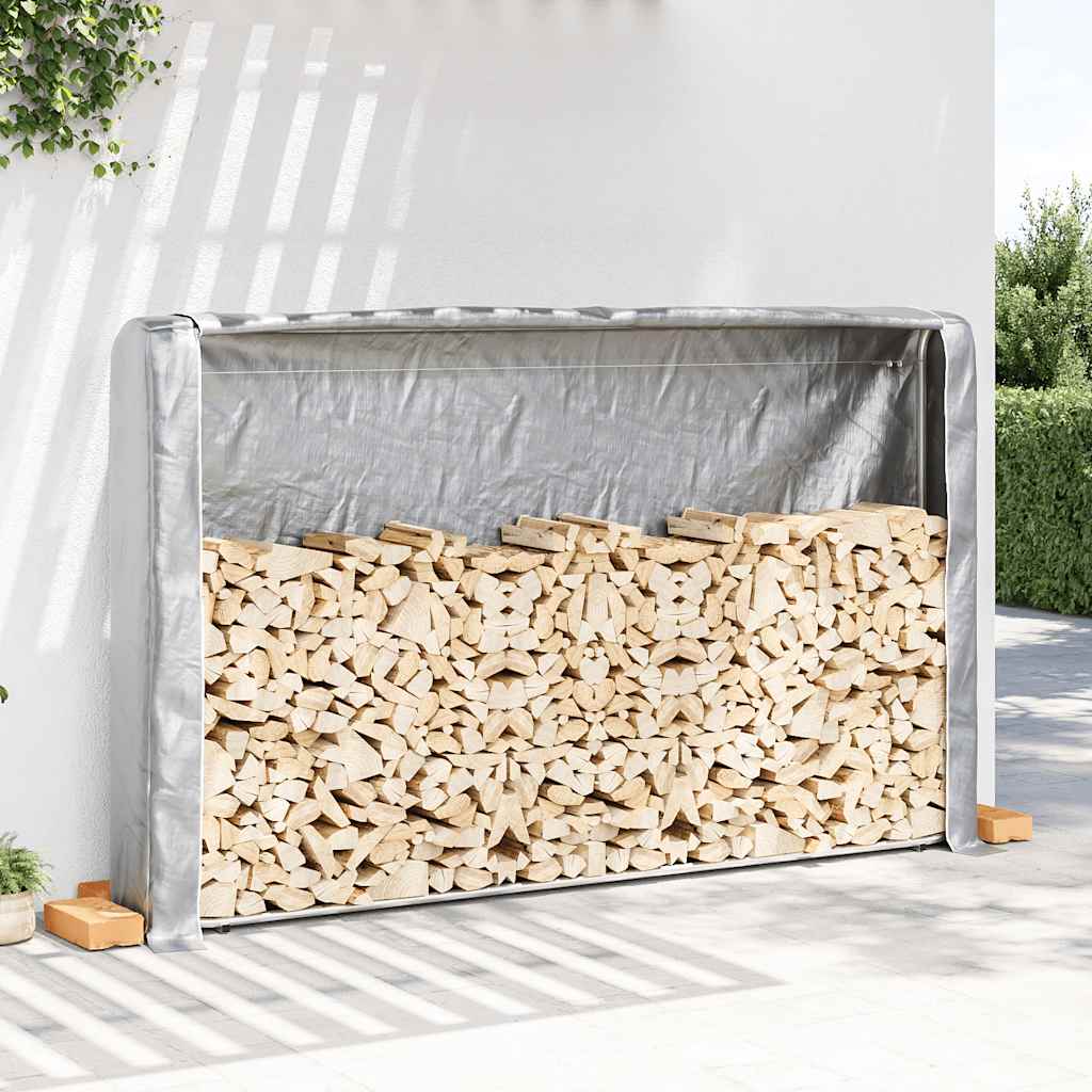 Brennholzregal mit Regenschutz 250x25x150 cm Verzinkter Stahl