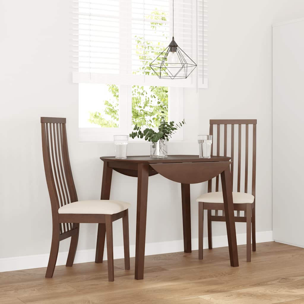 Esszimmerstühle mit Kissen 2 Stk. Braun Massivholz Gummibaum